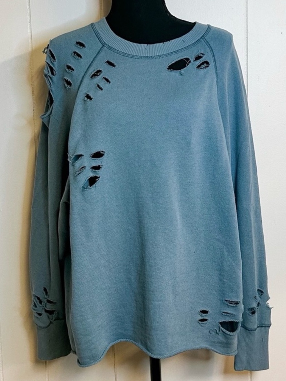 aerie Slate Blue Cozy Textured Knit Tee